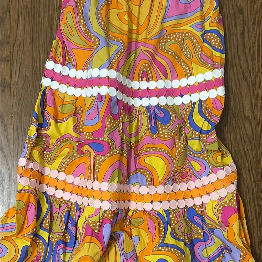 CeliaB Magnolia Tiered Floral Multicolor midi dress size small - Picture 3 of 6